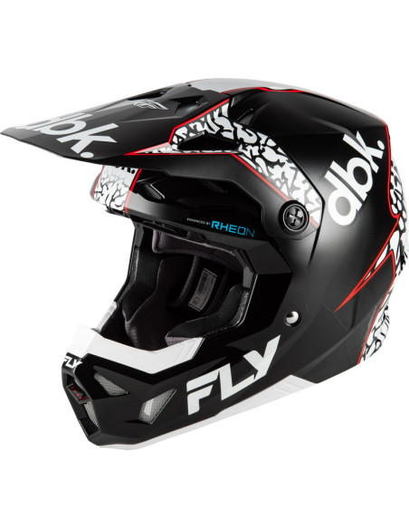 Casque cross Fly Racing 2026 Formula CP DBK - Noir Blanc Rouge