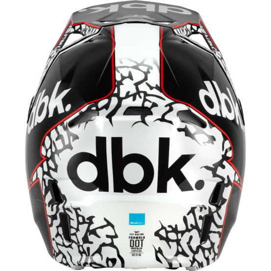 Casque cross Fly Racing 2026 Formula CP DBK - Noir Blanc Rouge