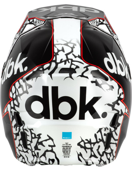 Casque cross Fly Racing 2026 Formula CP DBK - Noir Blanc Rouge