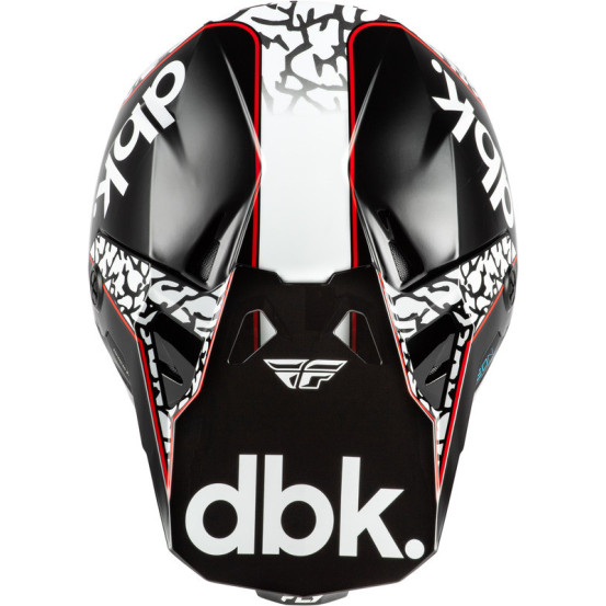Casque cross Fly Racing 2026 Formula CP DBK - Noir Blanc Rouge