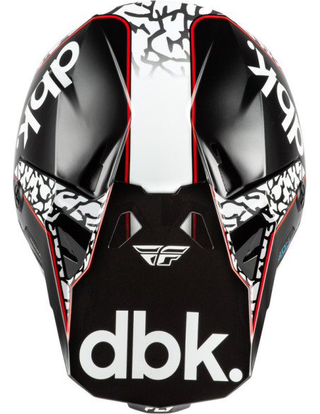 Casque cross Fly Racing 2026 Formula CP DBK - Noir Blanc Rouge