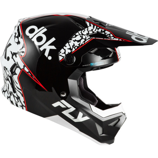 Casque cross Fly Racing 2026 Formula CP DBK - Noir Blanc Rouge