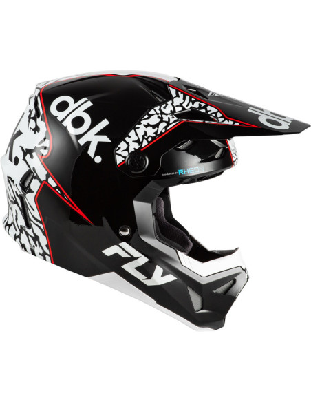 Casque cross Fly Racing 2026 Formula CP DBK - Noir Blanc Rouge