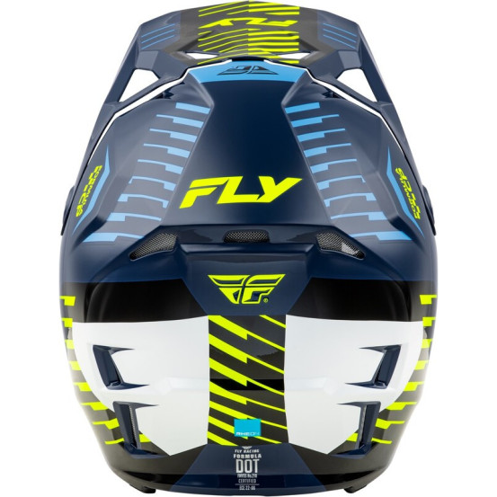 Casque cross Fly Racing 2026 Formula CP Slice - Bleu Jaune Fluo Blanc
