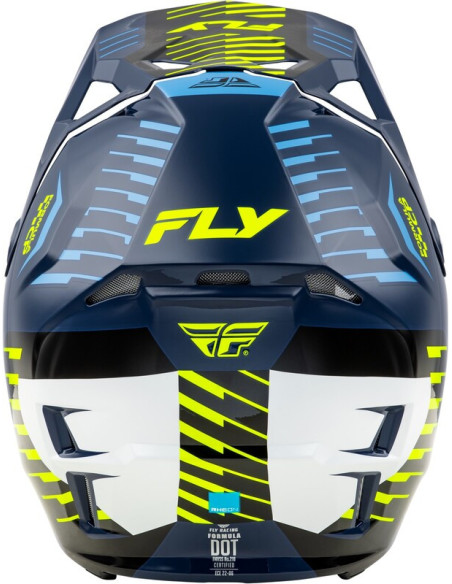 Casque cross Fly Racing 2026 Formula CP Slice - Bleu Jaune Fluo Blanc