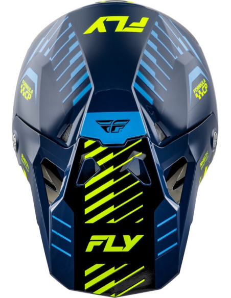 Casque cross Fly Racing 2026 Formula CP Slice - Bleu Jaune Fluo Blanc