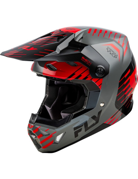 Casque cross Fly Racing 2026 Formula CP Slice - Gris Rouge Noir