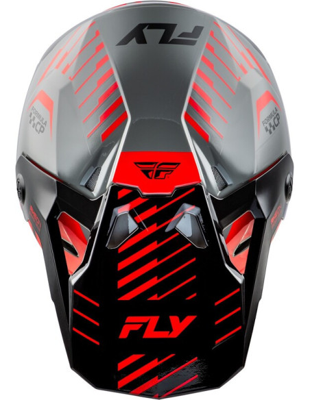Casque cross Fly Racing 2026 Formula CP Slice - Gris Rouge Noir