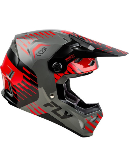 Casque cross Fly Racing 2026 Formula CP Slice - Gris Rouge Noir