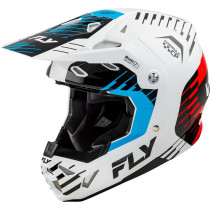 Casque cross Fly Racing 2026 Formula CP Slice - Blanc Rouge Cyan