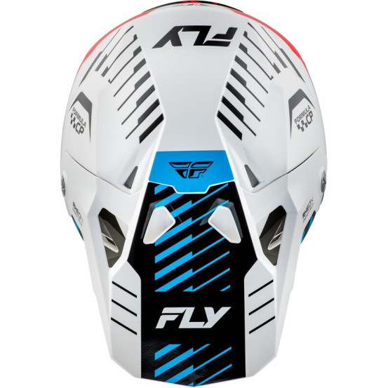Casque cross Fly Racing 2026 Formula CP Slice - Blanc Rouge Cyan