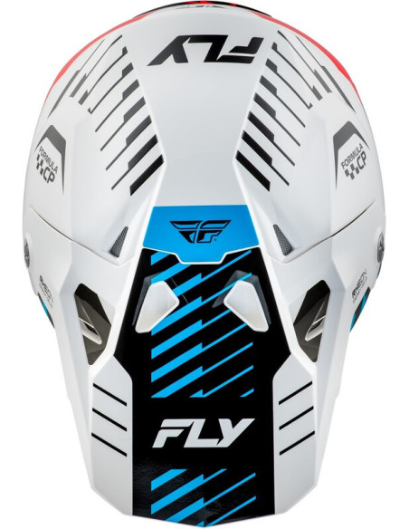 Casque cross Fly Racing 2026 Formula CP Slice - Blanc Rouge Cyan