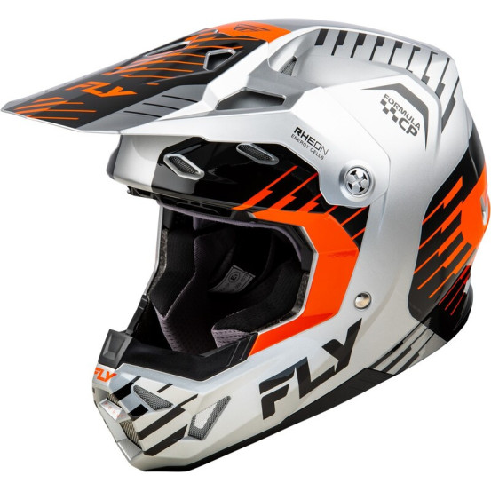 Casque cross Fly Racing 2026 Formula CP Slice - Gris Orange Noir