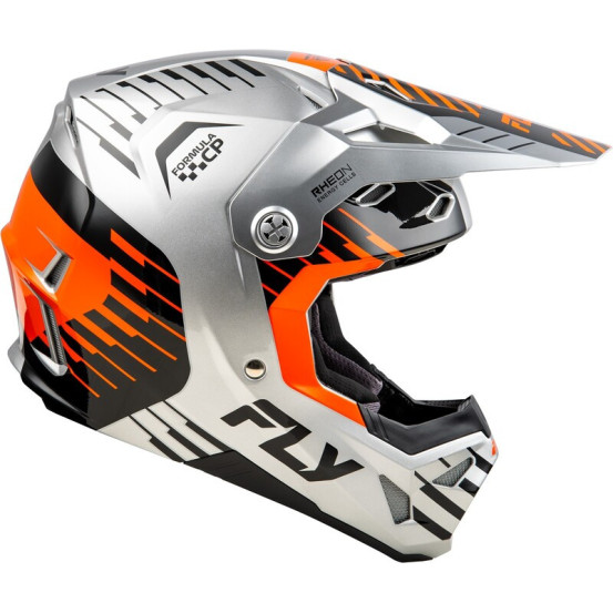 Casque cross Fly Racing 2026 Formula CP Slice - Gris Orange Noir