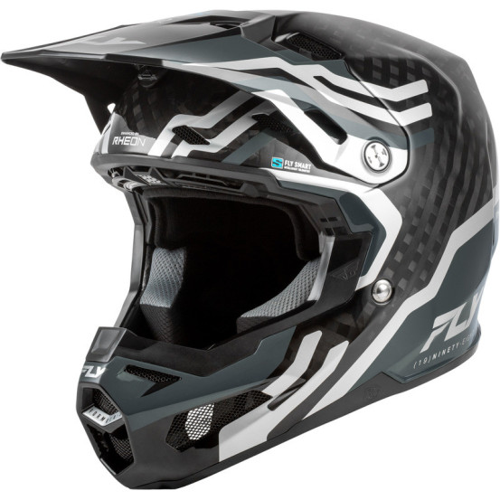 Casque Cross Fly Racing 2026 Formula Byte - Noir Carbon - Gris Argent