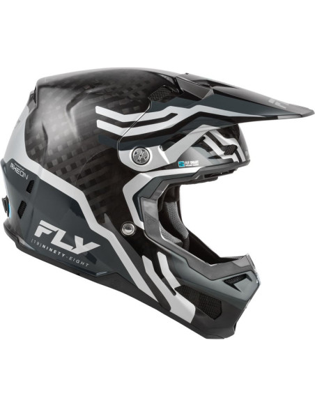 Casque Cross Fly Racing 2026 Formula Byte - Noir Carbon - Gris Argent
