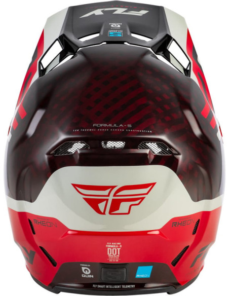 Casque Cross Fly Racing 2026 Formula Byte - Rouge Carbon - Rouge Gris