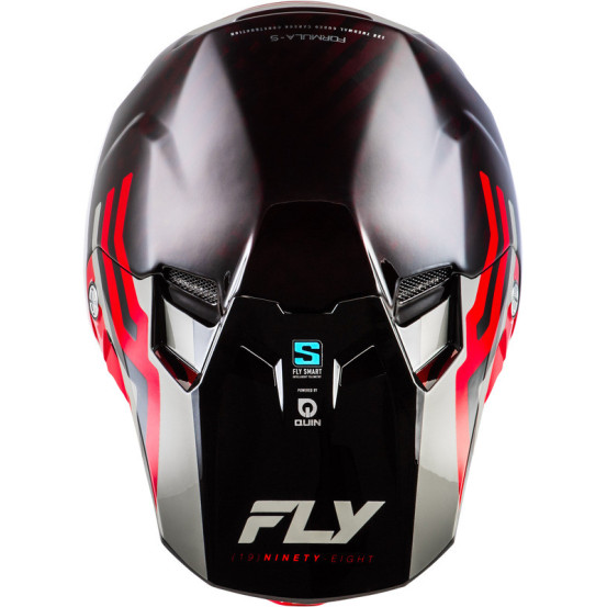 Casque Cross Fly Racing 2026 Formula Byte - Rouge Carbon - Rouge Gris
