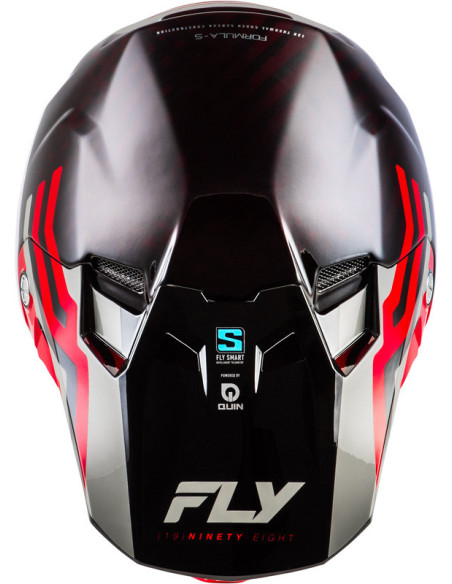 Casque Cross Fly Racing 2026 Formula Byte - Rouge Carbon - Rouge Gris