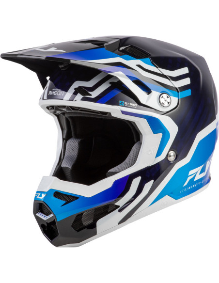 Casque Cross Fly Racing 2026 Formula Byte - Bleu Carbon - Bleu Blanc