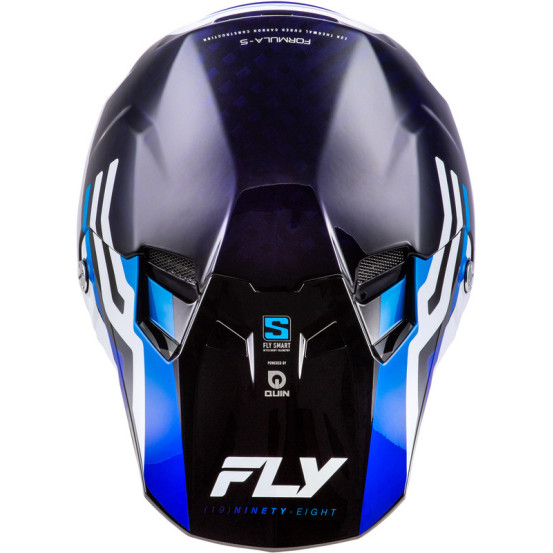 Casque Cross Fly Racing 2026 Formula Byte - Bleu Carbon - Bleu Blanc