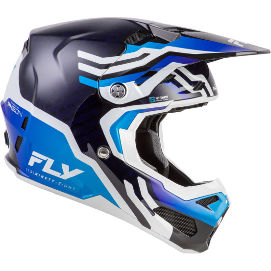 Casque Cross Fly Racing 2026 Formula Byte - Bleu Carbon - Bleu Blanc