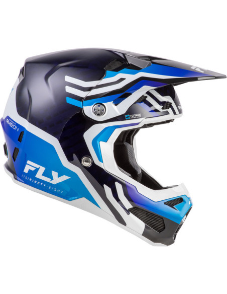 Casque Cross Fly Racing 2026 Formula Byte - Bleu Carbon - Bleu Blanc
