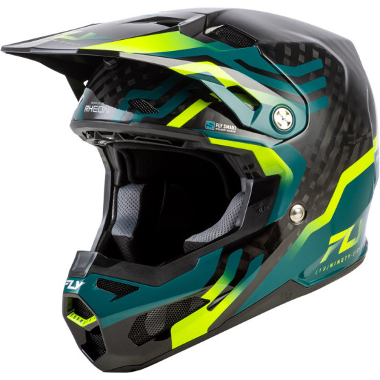 Casque Cross Fly Racing 2026 Formula Byte - Noir Carbon - Vert