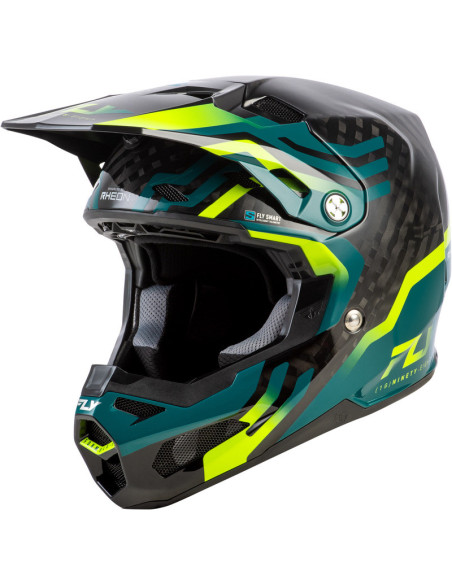 Casque Cross Fly Racing 2026 Formula Byte - Noir Carbon - Vert