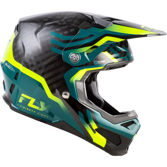 Casque Cross Fly Racing 2026 Formula Byte - Noir Carbon - Vert