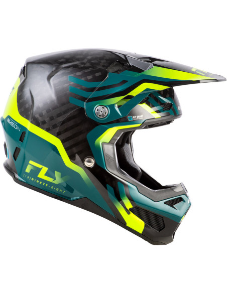Casque Cross Fly Racing 2026 Formula Byte - Noir Carbon - Vert