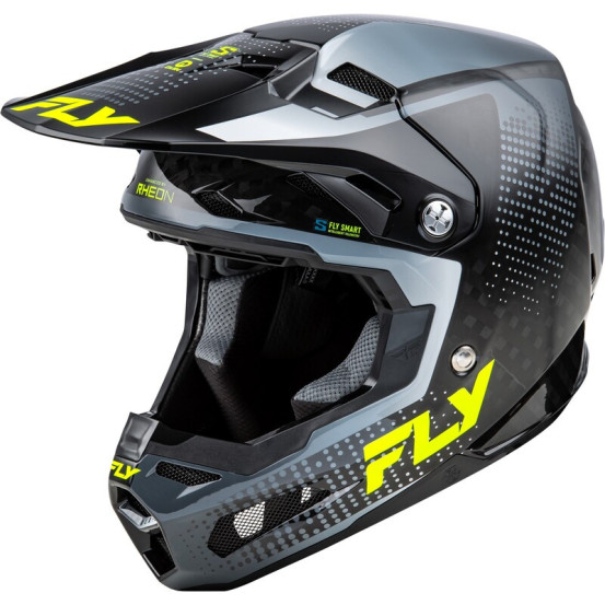 Casque cross Fly Racing 2026 Formula Carbon - Noir Carbon - Gris Jaune Fluo