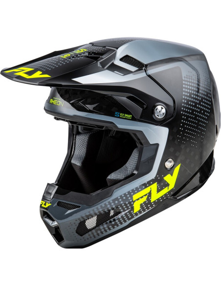 Casque cross Fly Racing 2026 Formula Carbon - Noir Carbon - Gris Jaune Fluo