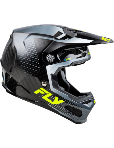 Casque cross Fly Racing 2026 Formula Carbon - Noir Carbon - Gris Jaune Fluo