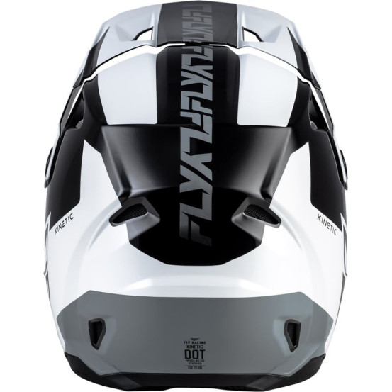 Casque cross Fly Racing 2026 Kinetic - Crest - Noir Blanc Gris