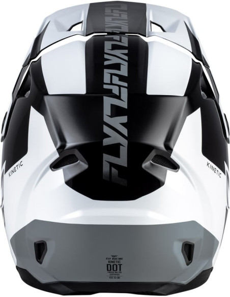Casque cross Fly Racing 2026 Kinetic - Crest - Noir Blanc Gris