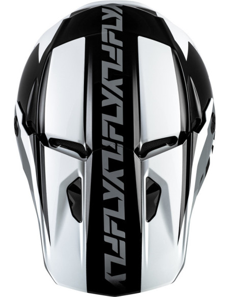 Casque cross Fly Racing 2026 Kinetic - Crest - Noir Blanc Gris