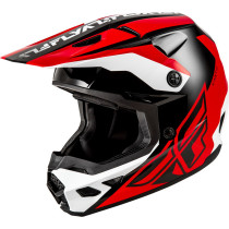 Casque cross Fly Racing 2026 Kinetic - Crest - Rouge Noir Blanc