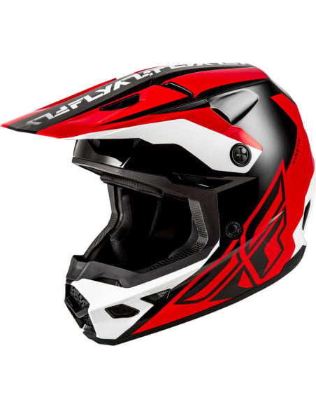 Casque cross Fly Racing 2026 Kinetic - Crest - Rouge Noir Blanc