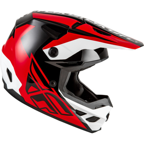Casque cross Fly Racing 2026 Kinetic - Crest - Rouge Noir Blanc