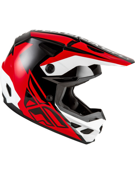 Casque cross Fly Racing 2026 Kinetic - Crest - Rouge Noir Blanc