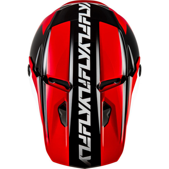 Casque cross Fly Racing 2026 Kinetic - Crest - Rouge Noir Blanc