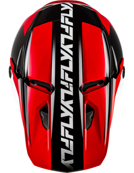 Casque cross Fly Racing 2026 Kinetic - Crest - Rouge Noir Blanc
