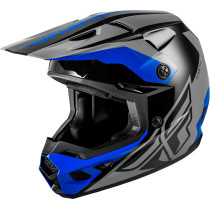 Casque cross Fly Racing 2026 Kinetic - Crest - Gris Noir Bleu