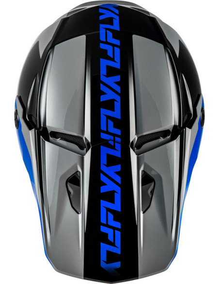 Casque cross Fly Racing 2026 Kinetic - Crest - Gris Noir Bleu