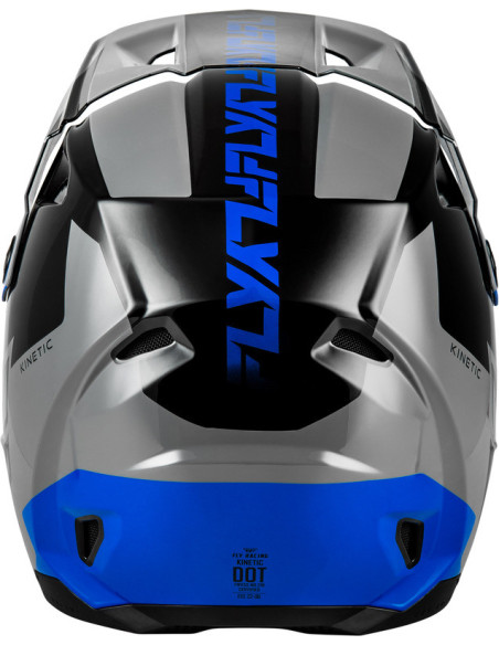Casque cross Fly Racing 2026 Kinetic - Crest - Gris Noir Bleu