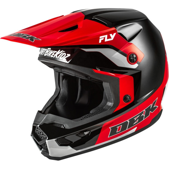 Casque cross Fly Racing 2026 Kinetic - DBK - Noir Rouge Gris
