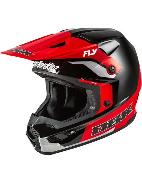Casque cross Fly Racing 2026 Kinetic - DBK - Noir Rouge Gris