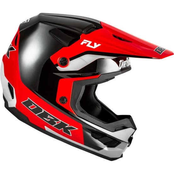 Casque cross Fly Racing 2026 Kinetic - DBK - Noir Rouge Gris