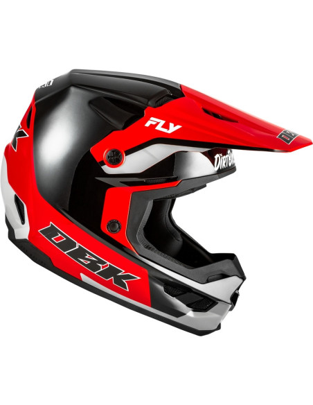 Casque cross Fly Racing 2026 Kinetic - DBK - Noir Rouge Gris